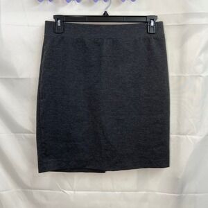 Nicole Miller NY women's gray pull on stretch casual straight pencil skirt large